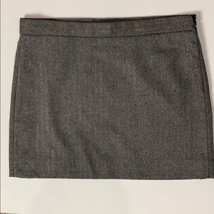 GAP Wool Blend Herringbone Skirt, Black Grey Sz 12